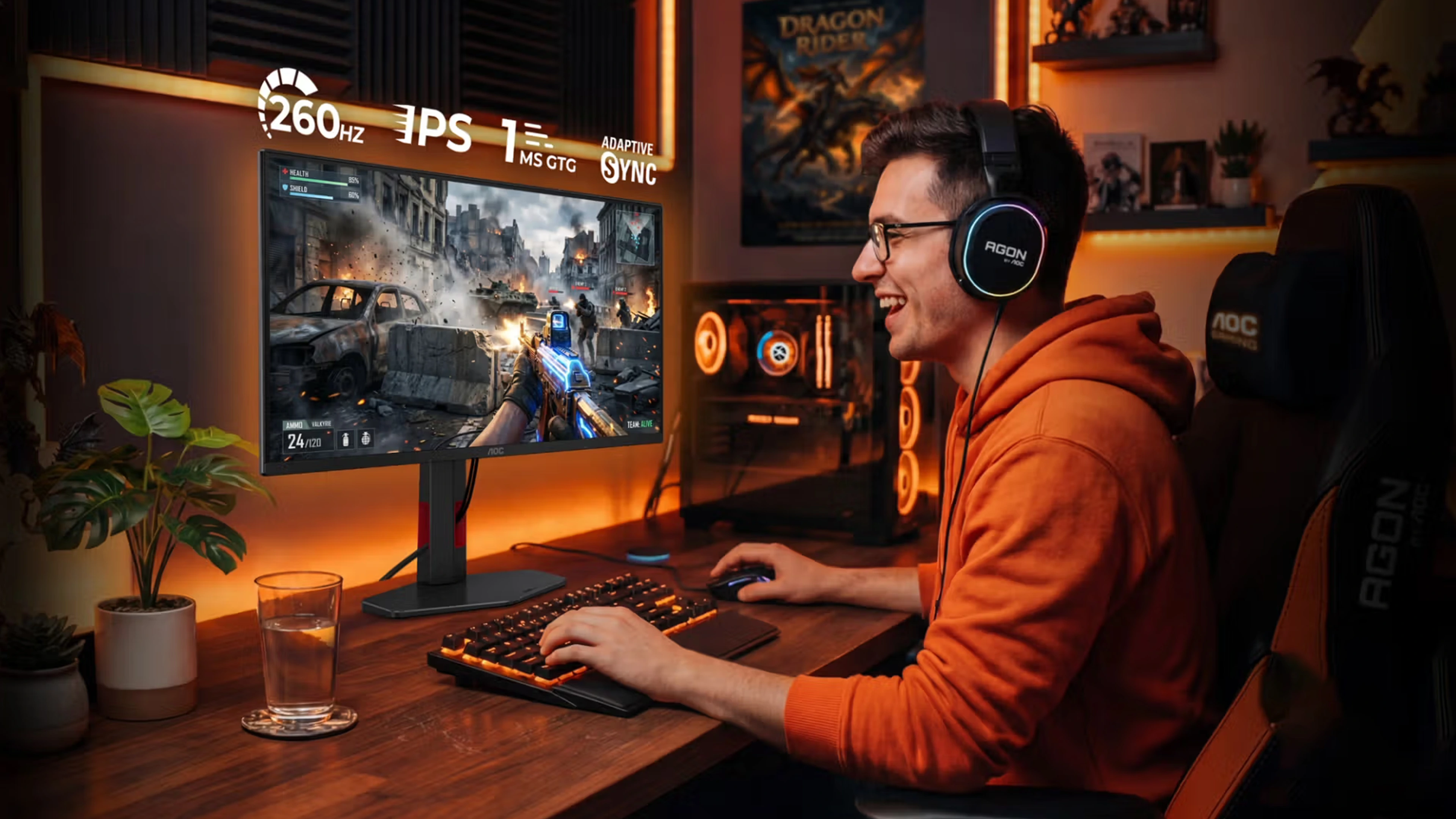 AOC GAMING 24G50FAD: 180 Hz-es Full HD IPS gamer monitor